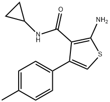 2-氨基-N-环丙基-4-(4-甲基苯基)-3-噻吩甲酰胺 结构式