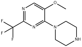 5-methoxy-4-piperazino-2-(trifluoromethyl)pyrimidine 结构式