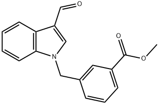 3-[(3-甲烷酰基吲哚-1-基)甲基]苯甲酸甲酯 结构式