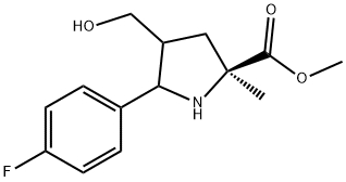 Methyl 5-(4-fluorophenyl)-4-(hydroxymethyl)-2-methylpyrrolidine-2-carboxylate 结构式