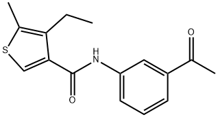 N-(3-乙酰苯基)-4-乙基-5-甲基-噻吩-3-甲酰胺 结构式