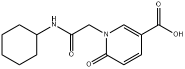 1-[(cyclohexylcarbamoyl)methyl]-6-oxo-1,6-dihydropyridine-3-carboxylic acid 结构式