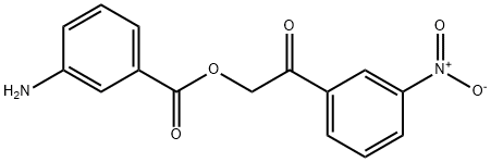 3-氨基苯甲酸[2-氧代-2-(3-硝基苯基)乙基]酯 结构式