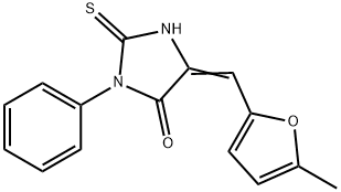 (5E)-2-mercapto-5-[(5-methyl-2-furyl)methylene]-3-phenyl-3,5-dihydro-4H-imidazol-4-one 结构式