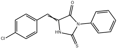 (5E)-5-(4-chlorobenzylidene)-2-mercapto-3-phenyl-3,5-dihydro-4H-imidazol-4-one 结构式