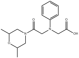 [[2-(2,6-dimethylmorpholin-4-yl)-2-oxoethyl](phenyl)amino]acetic acid 结构式