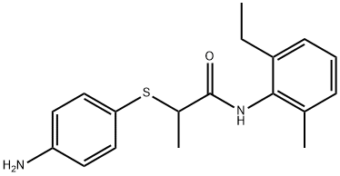 2-[(4-aminophenyl)thio]-N-(2-ethyl-6-methylphenyl)propanamide 结构式