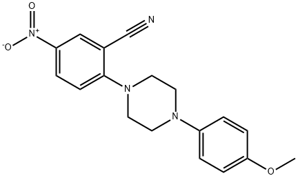 2-(4-(4-甲氧基苯基)哌嗪-1-基)-5-硝基苯甲腈 结构式