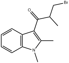 3-bromo-1-(1,2-dimethyl-1H-indol-3-yl)-2-methylpropan-1-one 结构式