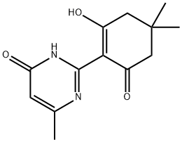 3-hydroxy-2-(4-hydroxy-6-methylpyrimidin-2-yl)-5,5-dimethylcyclohex-2-en-1-one 结构式