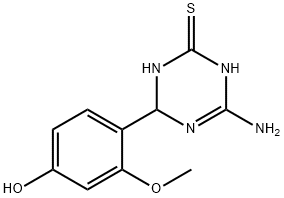 4-(4-amino-6-mercapto-1,2-dihydro-1,3,5-triazin-2-yl)-3-methoxyphenol 结构式