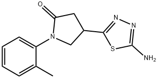 4-(5-amino-1,3,4-thiadiazol-2-yl)-1-(2-methylphenyl)pyrrolidin-2-one 结构式