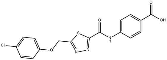 4-[({5-[(4-chlorophenoxy)methyl]-1,3,4-thiadiazol-2-yl}carbonyl)amino]benzoic acid 结构式