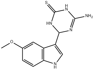 4-amino-6-(5-methoxy-1H-indol-3-yl)-1,6-dihydro-1,3,5-triazine-2-thiol 结构式