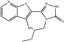 5-(3-aminothieno[2,3-b]pyridin-2-yl)-4-(2-methoxyethyl)-4H-1,2,4-triazole-3-thiol 结构式