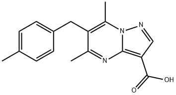 5,7-二甲基-6-(4-甲苄基)吡唑[1,5-A]嘧啶-3-羧酸 结构式