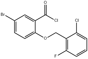 5-溴-2-[(2-氯-6-氟苄基)氧基]苯甲酰氯 结构式