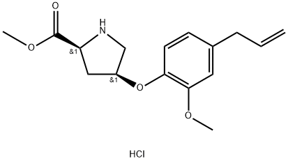 Methyl (2S,4S)-4-(4-allyl-2-methoxyphenoxy)-2-pyrrolidinecarboxylate hydrochloride 结构式