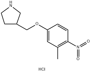 3-[(3-Methyl-4-nitrophenoxy)methyl]pyrrolidinehydrochloride 结构式