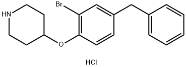 4-(4-Benzyl-2-bromophenoxy)piperidinehydrochloride 结构式
