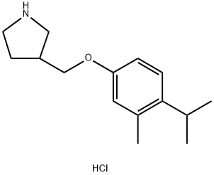 3-[(4-Isopropyl-3-methylphenoxy)methyl]-pyrrolidine hydrochloride 结构式