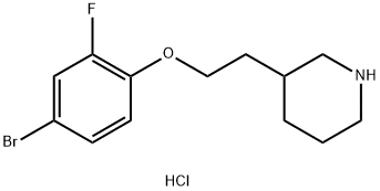 3-[2-(4-Bromo-2-fluorophenoxy)ethyl]piperidinehydrochloride 结构式