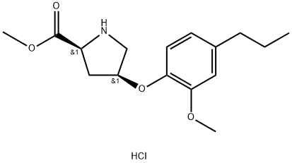 Methyl (2S,4S)-4-(2-methoxy-4-propylphenoxy)-2-pyrrolidinecarboxylate hydrochloride 结构式