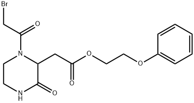 2-Phenoxyethyl 2-[1-(2-bromoacetyl)-3-oxo-2-piperazinyl]acetate 结构式