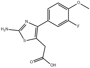 [2-Amino-4-(3-fluoro-4-methoxy-phenyl)-thiazol-5-yl]-acetic acid 结构式