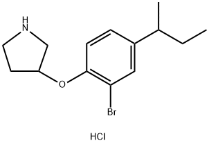 3-[2-Bromo-4-(sec-butyl)phenoxy]pyrrolidinehydrochloride 结构式