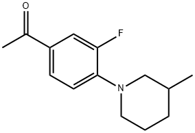 1-[3-氟-4-(3-甲基哌啶-1-基)苯基]乙酮 结构式