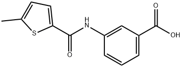 3-[(5-甲基噻吩-2-基)羰基氨基]苯甲酸 结构式
