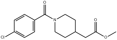 [1-(4-氯苯甲酰基)哌啶-4-基]乙酸甲酯 结构式