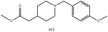 [1-(4-甲氧基苄基)哌啶-4-基]乙酸盐酸盐甲基 结构式