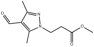 3-(4-甲酰基-3,5-二甲基-1H-吡唑-1-基)丙酸甲酯 结构式