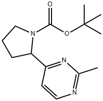 2-(2-甲基嘧啶-4-基)吡咯烷-1-甲酸叔丁酯 结构式