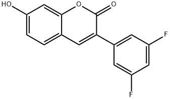 3-(3,5-二氟苯基)-7-羟基-2H-苯并吡喃-2-酮 结构式