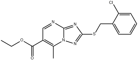 2-[(2-氯苄基)硫代]-7-甲基-[1,2,4]三唑并[1,5-A]嘧啶-6-羧酸乙酯 结构式