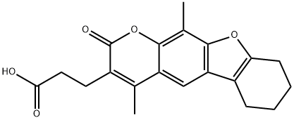 3-(4,11-二甲基-2-氧代-6,7,8,9-四氢-2H-[1]苯并呋喃[3,2-G]苯并吡喃-3-基)丙酸 结构式
