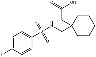 [1-({[(4-氟苯基)磺酰基]氨基}甲基)环己基]乙酸 结构式