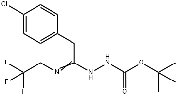 N'-[2-(4-Chlorophenyl)-1-(2,2,2-trifluoroethylamin o)ethylidene]hydrazinecarboxylic acid tert-butyl 结构式