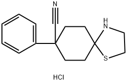 8-Phenyl-1-thia-4-azaspiro[4.5]decane-8-carbonitrile hydrochloride 结构式