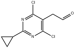 2-(4,6-Dichloro-2-cyclopropylpyrimidin-5-yl) acetaldehyde 结构式