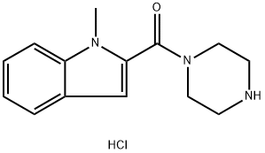 1-甲基-2-(哌嗪-1-基羰基)-1H-吲哚盐酸盐 结构式