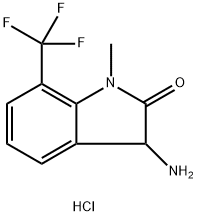 3-氨基-1-甲基-7-(三氟甲基)-1,3-二氢-2H-吲哚-2-酮盐酸盐 结构式