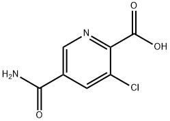 5-氨基甲酰基-3-氯吡啶-2-羧酸 结构式