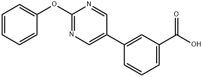 3-(2-苯氧基嘧啶-5-基)苯甲酸 结构式