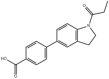 4-(1-丙酰-2,3-二氢-1H-吲哚-5-基)苯甲酸 结构式