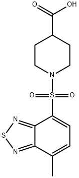 1-[(4-甲基-2,1,3-苯并噻二唑-7-基)磺酰基]-4-哌啶-1-羧酸 结构式