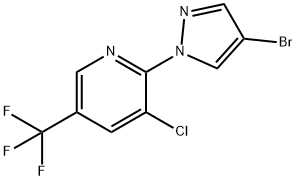 2-(4-溴-1H-吡唑-1-基)-3-氯-5-(三氟甲基)吡啶 结构式